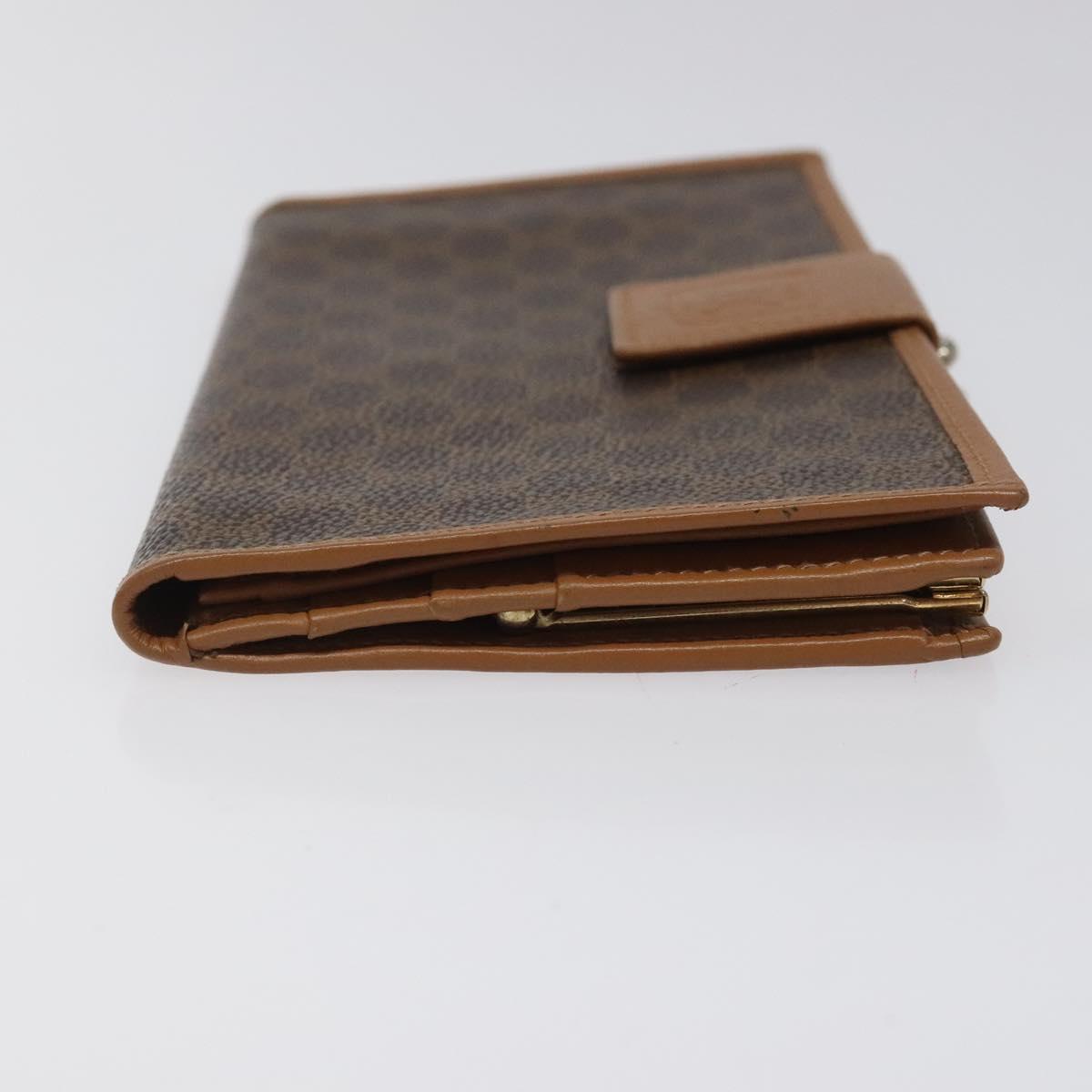CELINE Macadam Canvas Long Wallet PVC Leather Brown Auth MY475