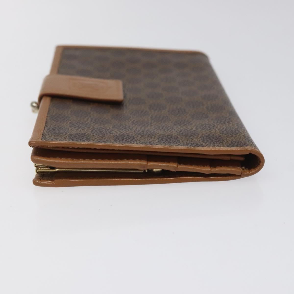 CELINE Macadam Canvas Long Wallet PVC Leather Brown Auth MY475