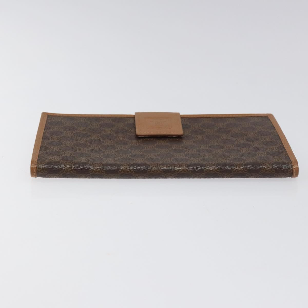 CELINE Macadam Canvas Long Wallet PVC Leather Brown Auth MY475