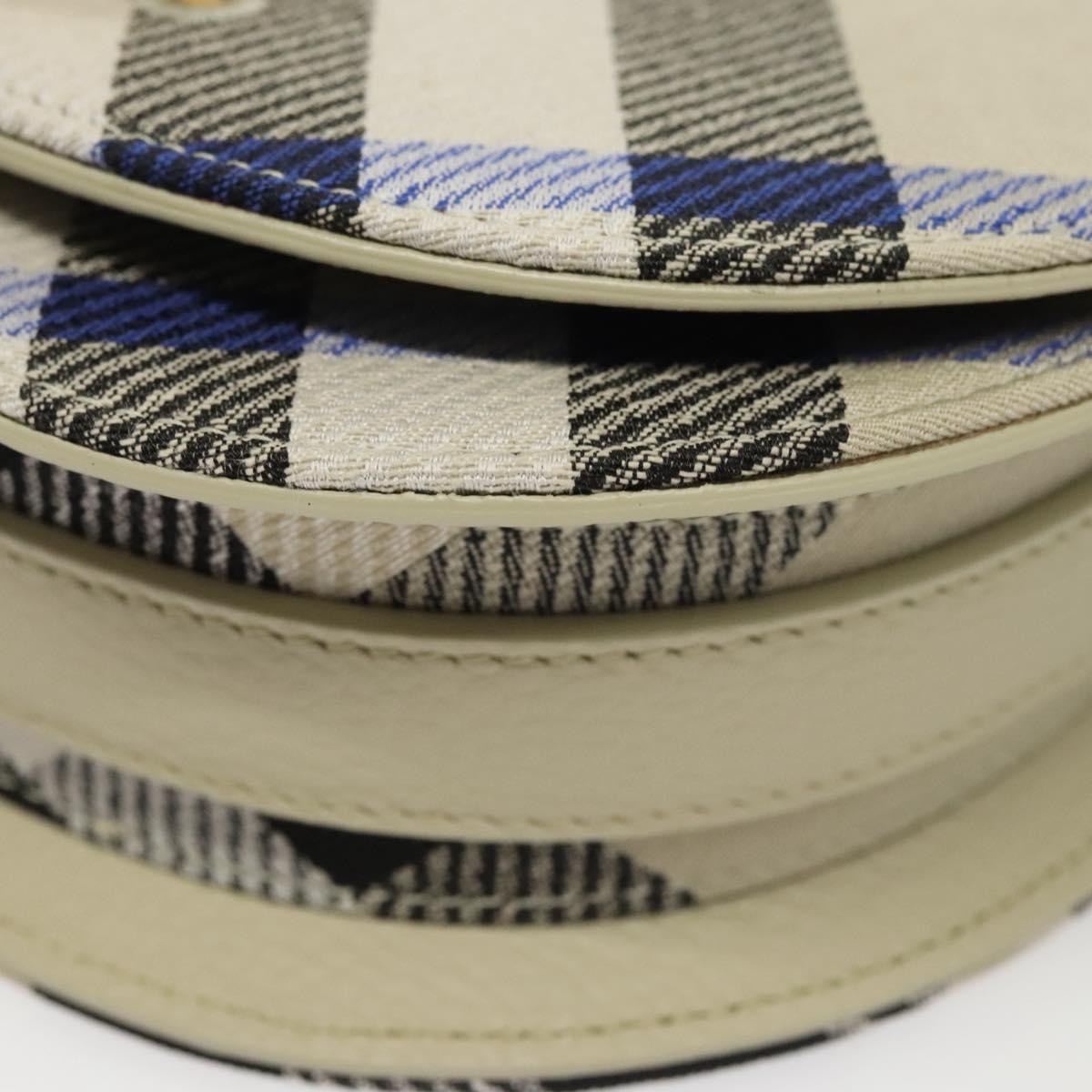 BURBERRY Nova Check Shoulder Bag Canvas Gray Auth MY484V