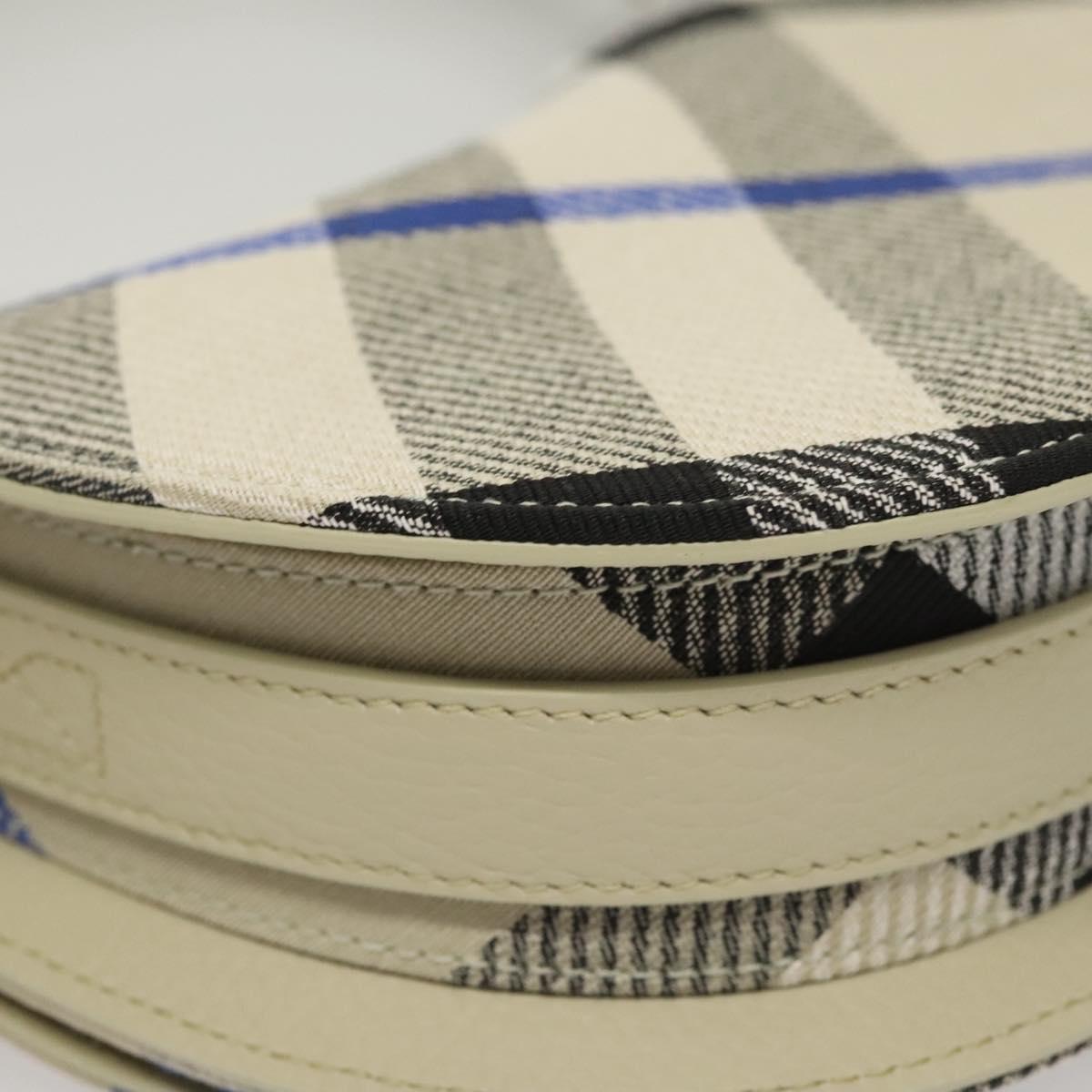 BURBERRY Nova Check Shoulder Bag Canvas Gray Auth MY484V