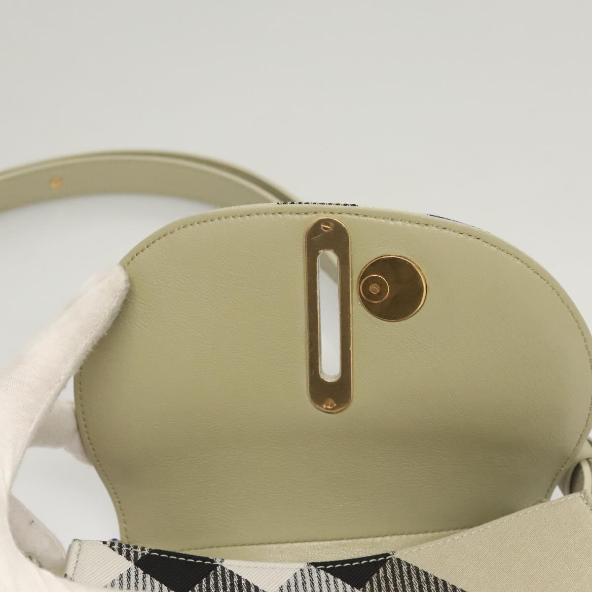 BURBERRY Nova Check Shoulder Bag Canvas Gray Auth MY484V