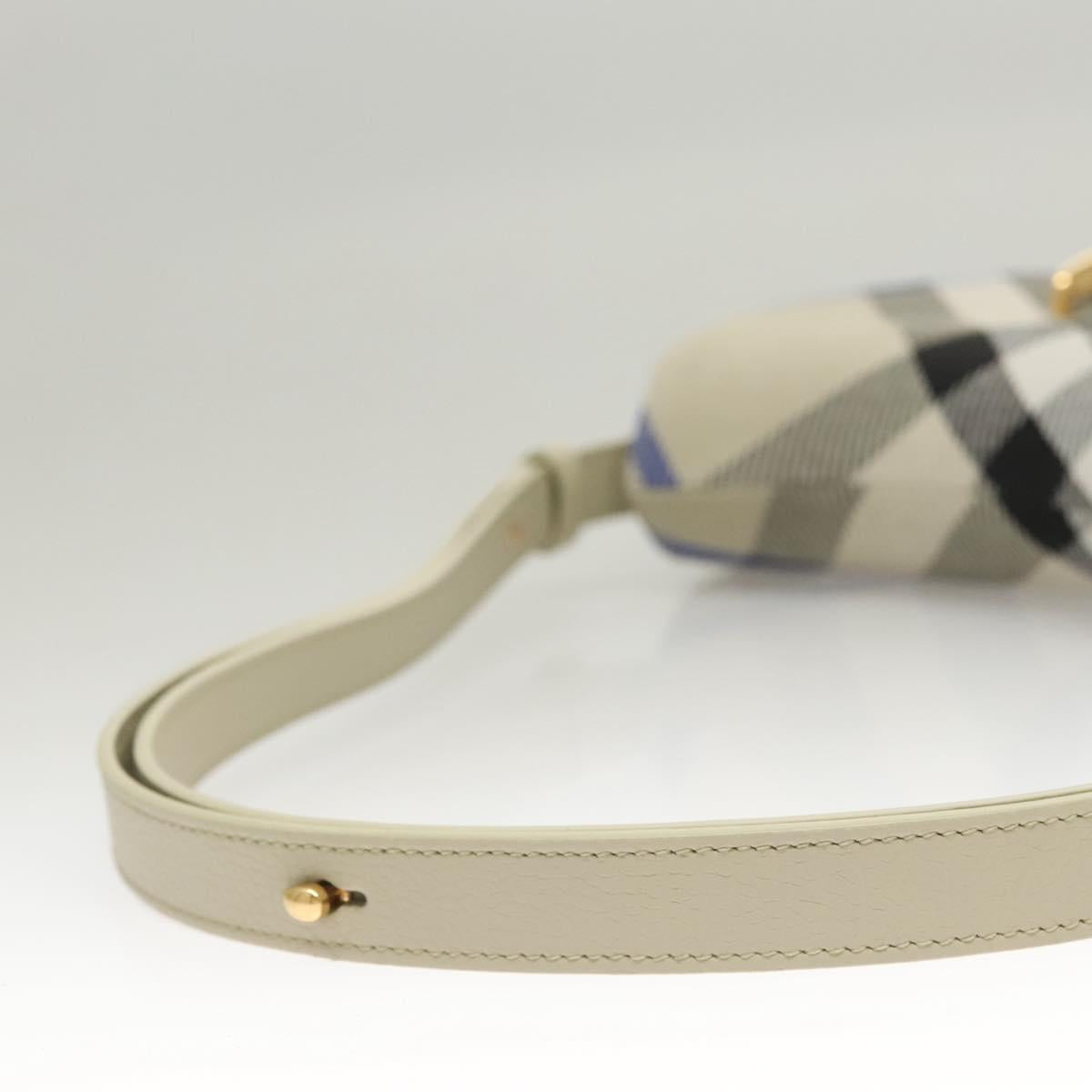 BURBERRY Nova Check Shoulder Bag Canvas Gray Auth MY484V