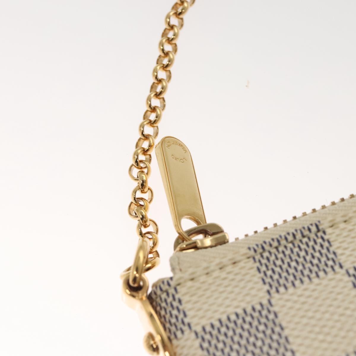 LOUIS VUITTON Damier Azur Pochette Mira MM Accessory Pouch N60027 LV Auth MY486V