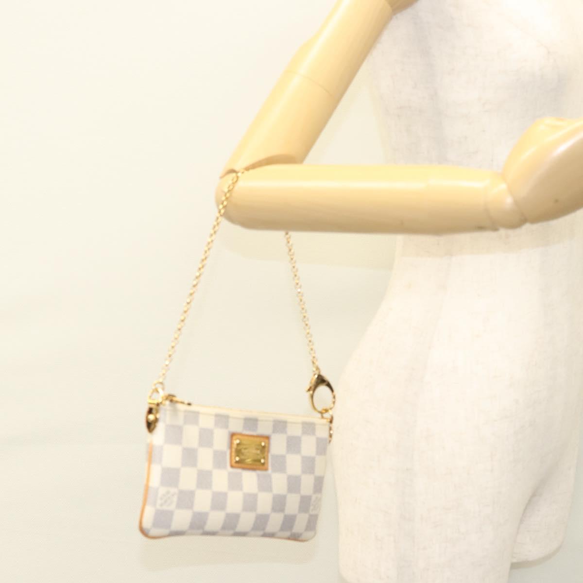 LOUIS VUITTON Damier Azur Pochette Mira MM Accessory Pouch N60027 LV Auth MY486V