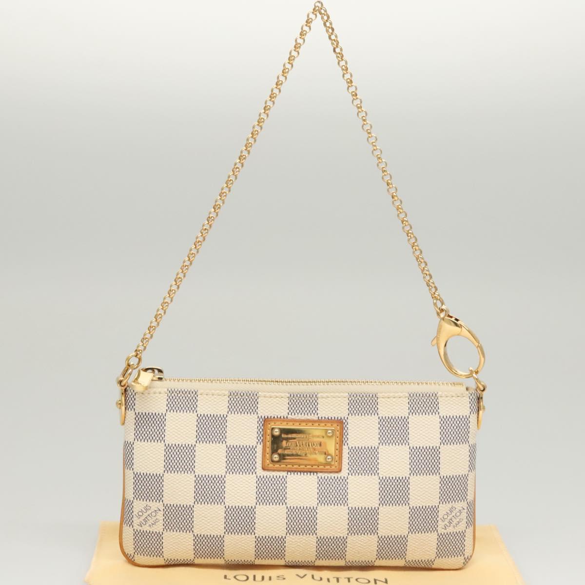 LOUIS VUITTON Damier Azur Pochette Mira MM Accessory Pouch N60027 LV Auth MY486V