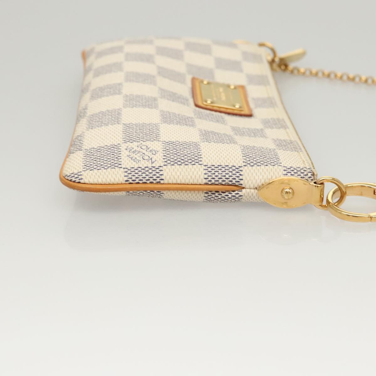 LOUIS VUITTON Damier Azur Pochette Mira MM Accessory Pouch N60027 LV Auth MY486V