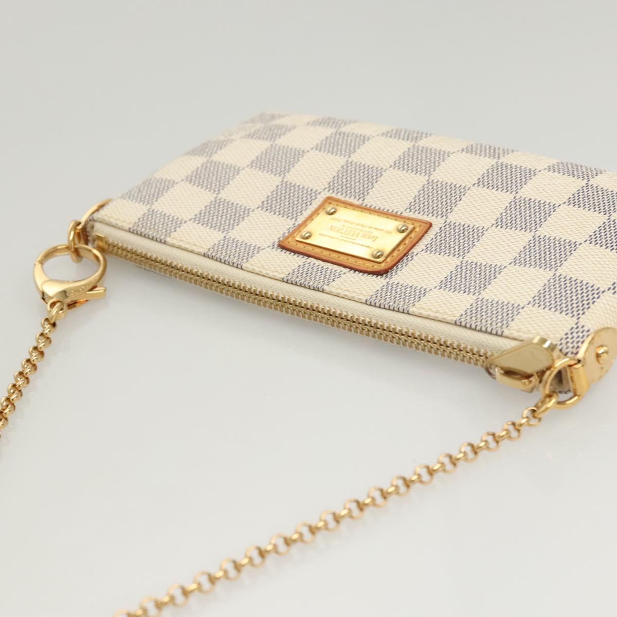 LOUIS VUITTON Damier Azur Pochette Mira MM Accessory Pouch N60027 LV Auth MY486V