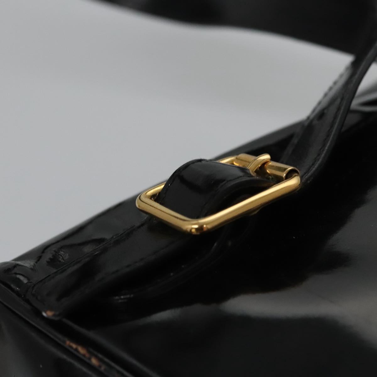 GUCCI Bamboo Backpack Patent leather Black 003 2058 0030 Auth nb014