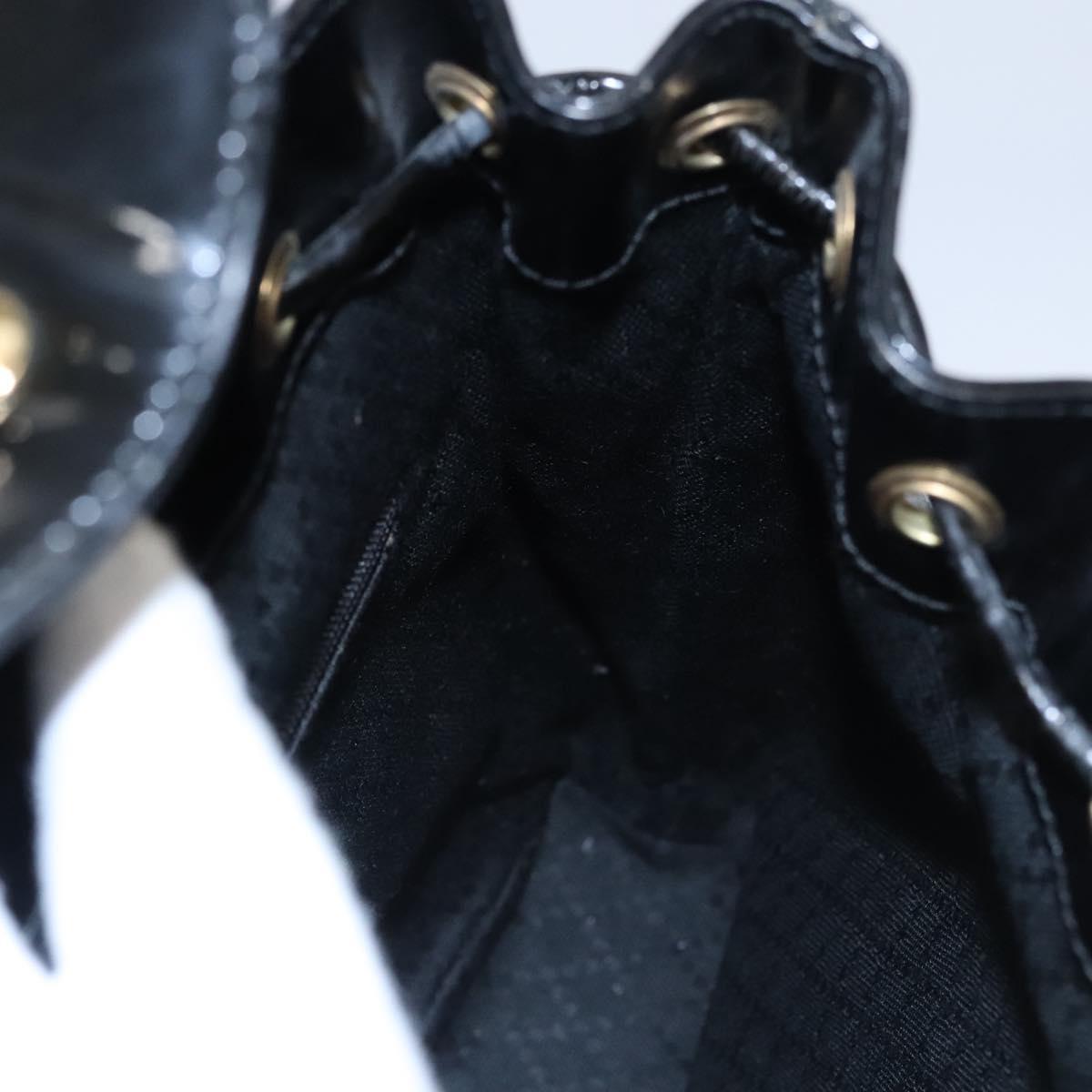 GUCCI Bamboo Backpack Patent leather Black 003 2058 0030 Auth nb014