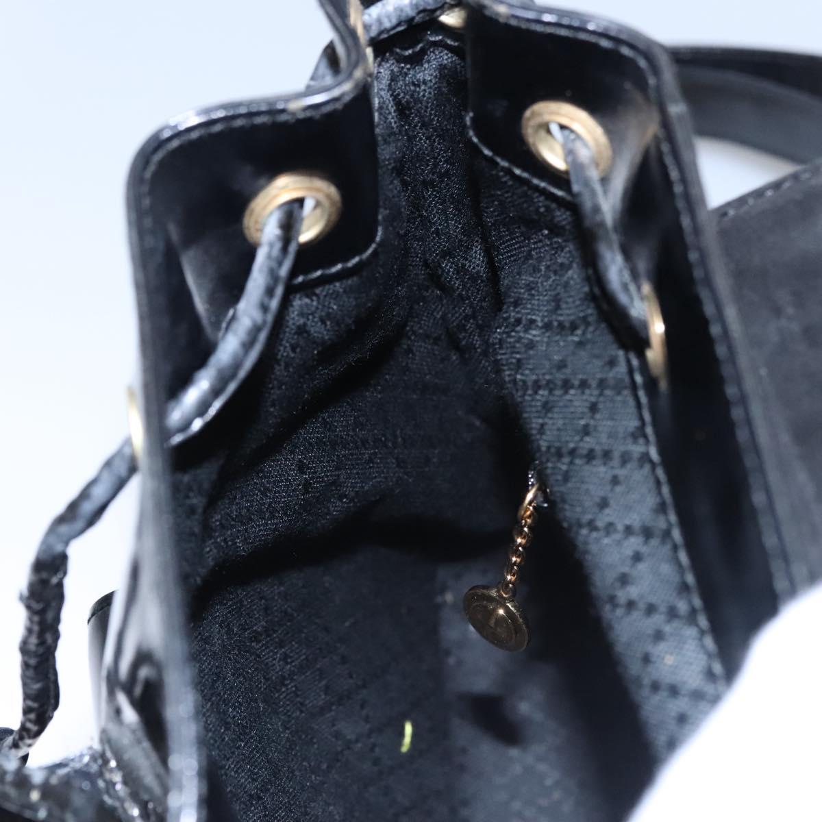 GUCCI Bamboo Backpack Patent leather Black 003 2058 0030 Auth nb014