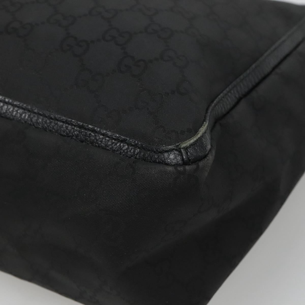 GUCCI GG Canvas Tote Bag Nylon Outlet Black Silver 268639 Auth nb032