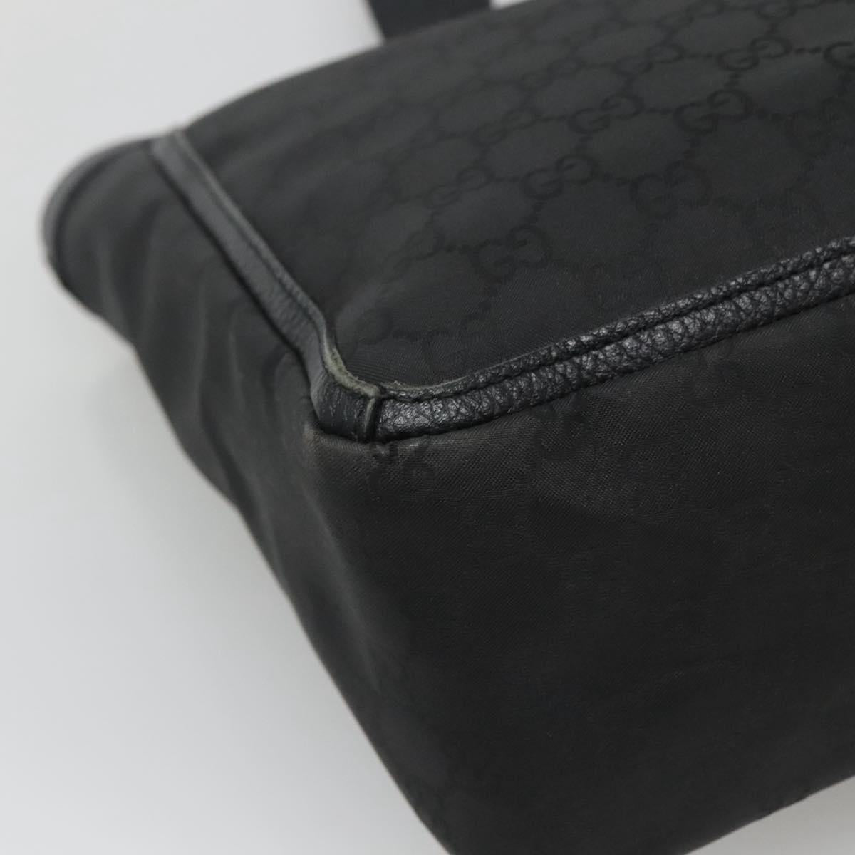 GUCCI GG Canvas Tote Bag Nylon Outlet Black Silver 268639 Auth nb032