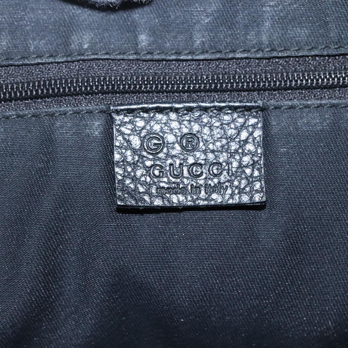 GUCCI GG Canvas Tote Bag Nylon Outlet Black Silver 268639 Auth nb032
