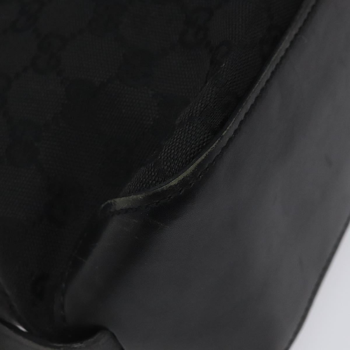 GUCCI GG Canvas Tote Bag Black Silver 107757 Auth nb044