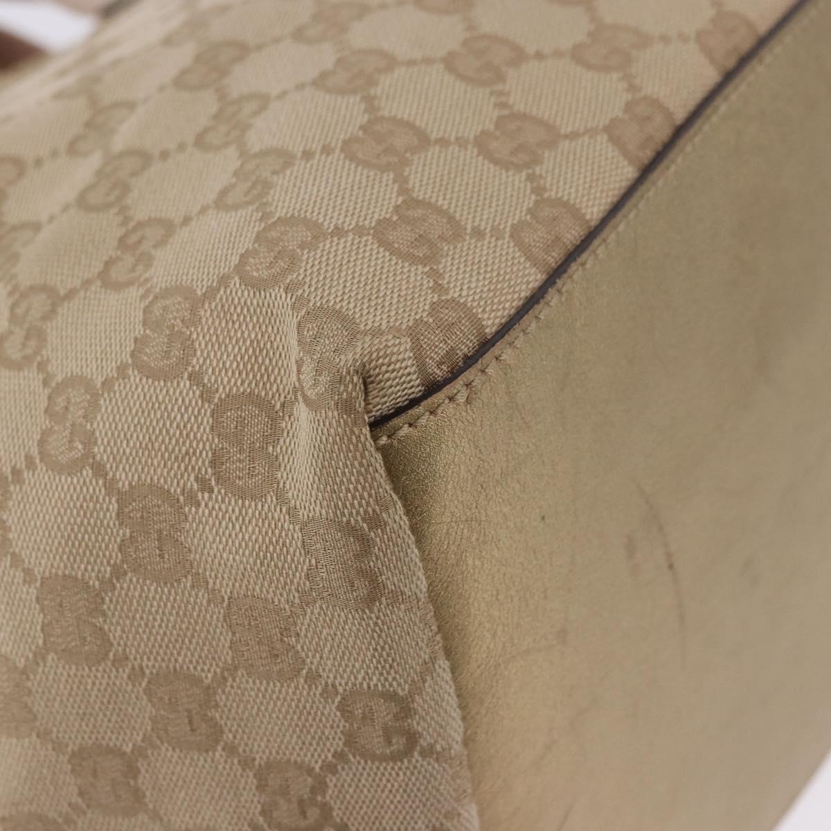 GUCCI GG Canvas Sherry Line Tote Bag Beige Pink gold 131230 Auth nb048