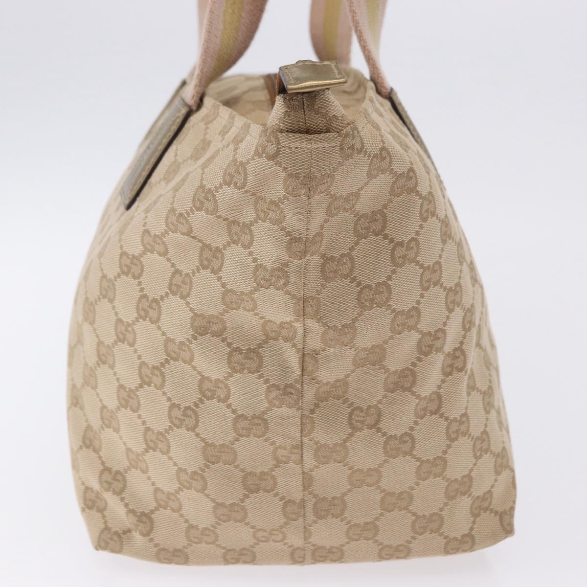 GUCCI GG Canvas Sherry Line Tote Bag Beige Pink gold 131230 Auth nb048