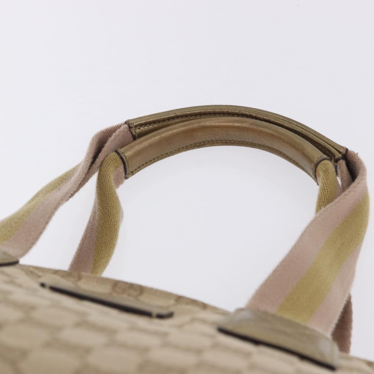 GUCCI GG Canvas Sherry Line Tote Bag Beige Pink gold 131230 Auth nb048