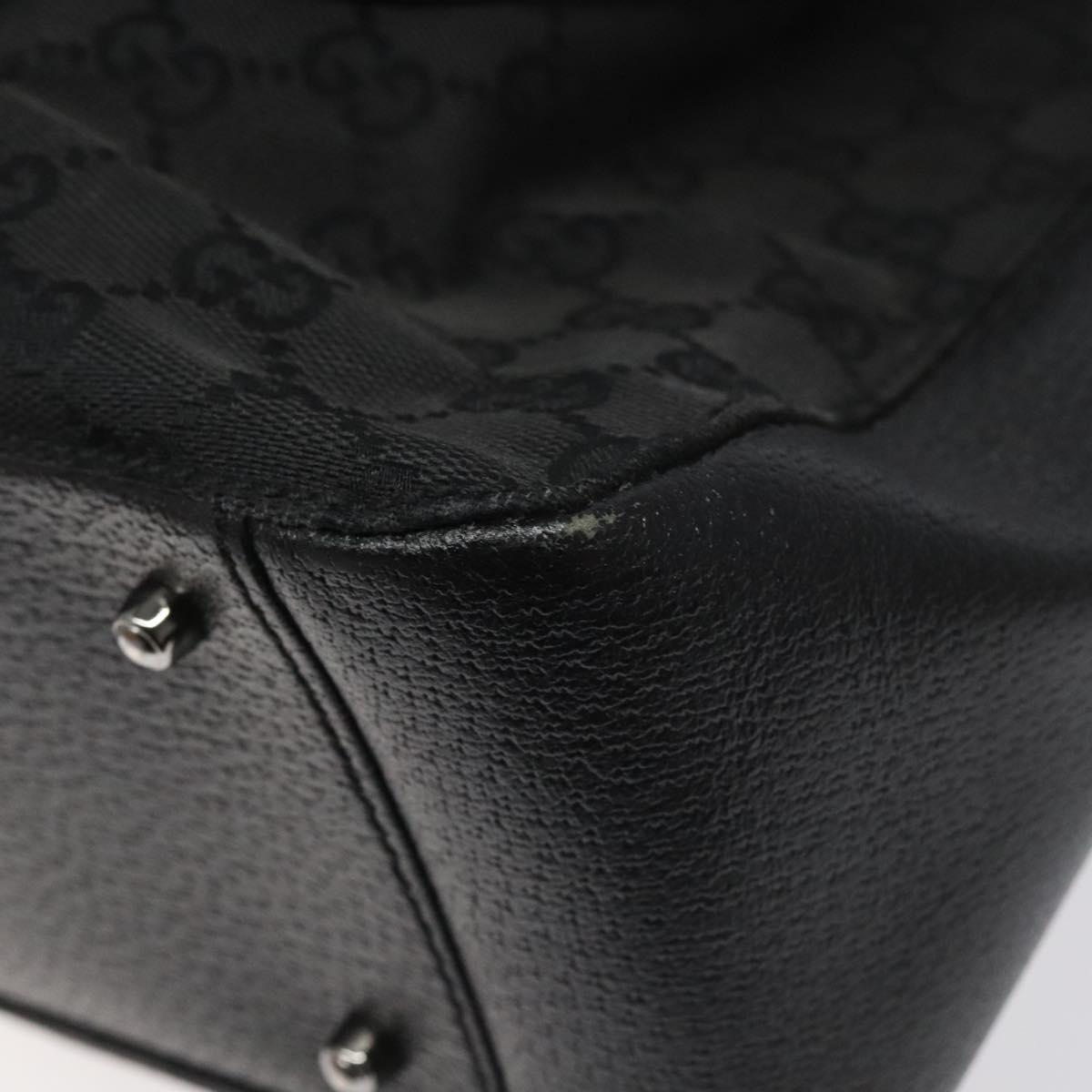 GUCCI GG Canvas Shoulder Bag Black Silver 115007 Auth nb052