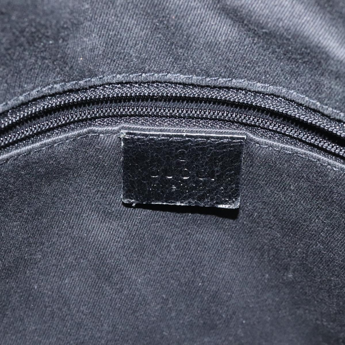 GUCCI GG Canvas Shoulder Bag Black Silver 115007 Auth nb052