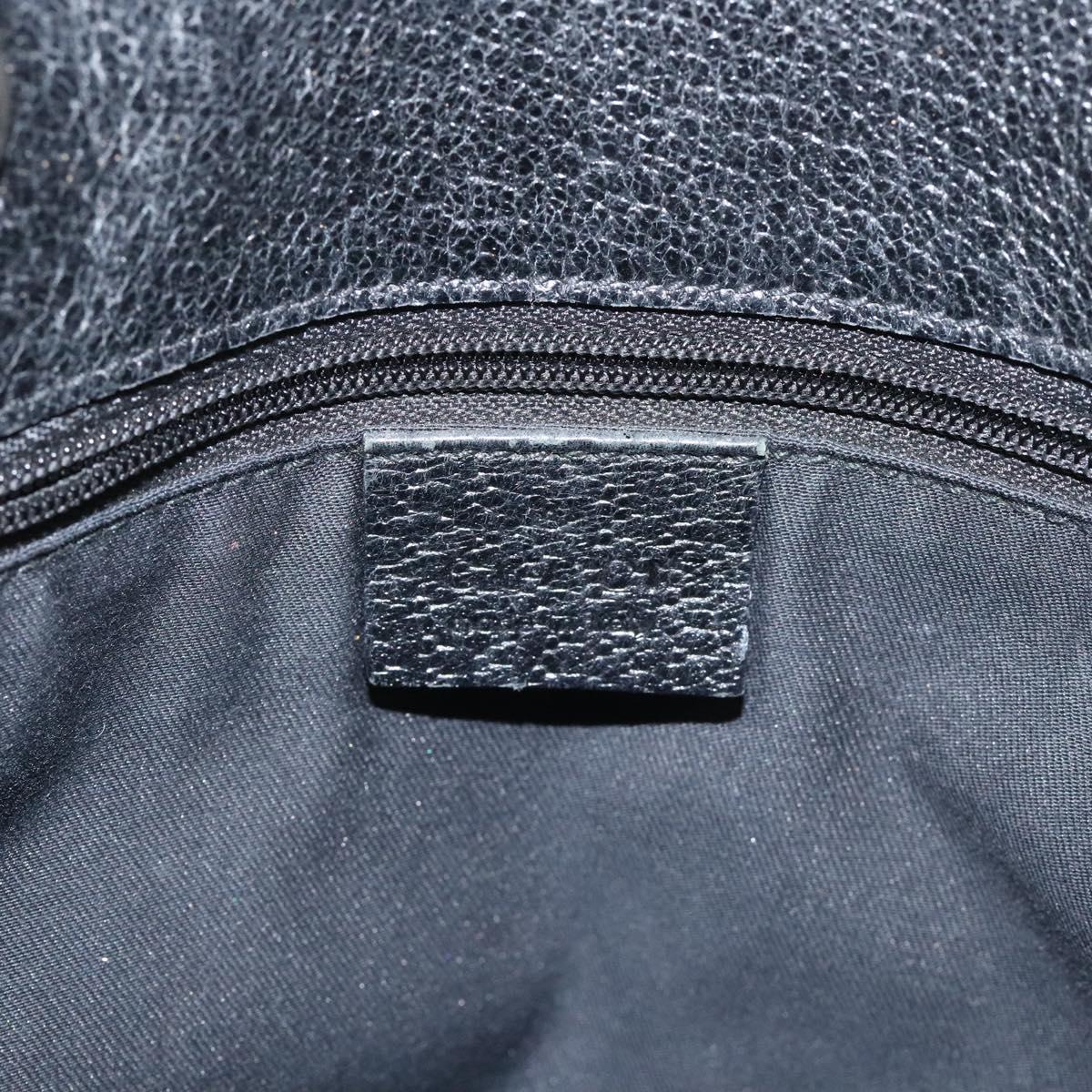 GUCCI GG Canvas Tote Bag Black Silver 120840 Auth nb060