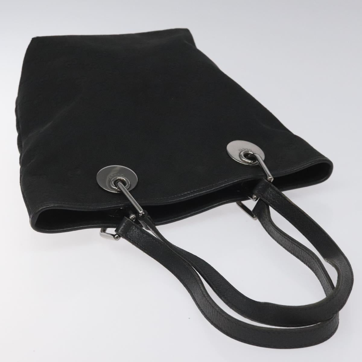 GUCCI GG Canvas Tote Bag Black Silver 120840 Auth nb060