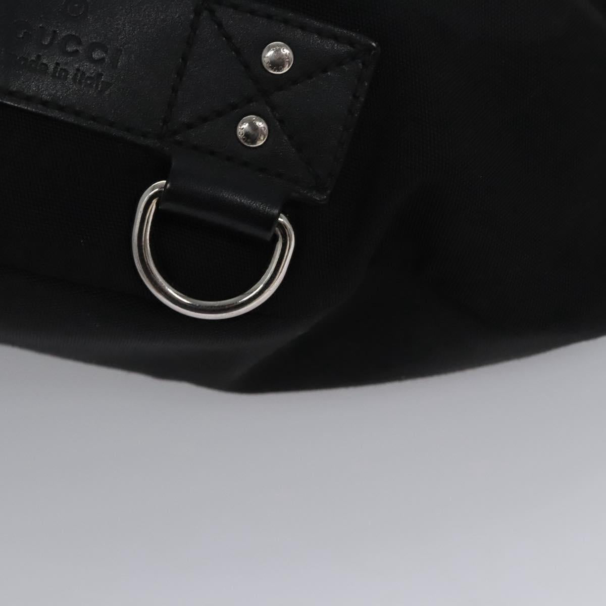 GUCCI Web Sherry Line Shoulder Bag Nylon Silver Black Red 246409 Auth nb073