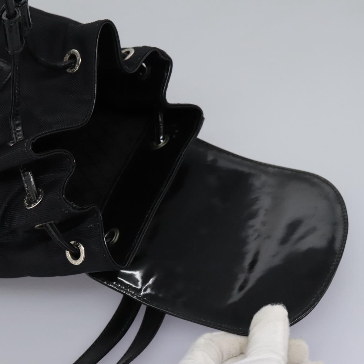 GUCCI Bamboo Backpack Nylon Black 003 1998 0030 Auth nb097