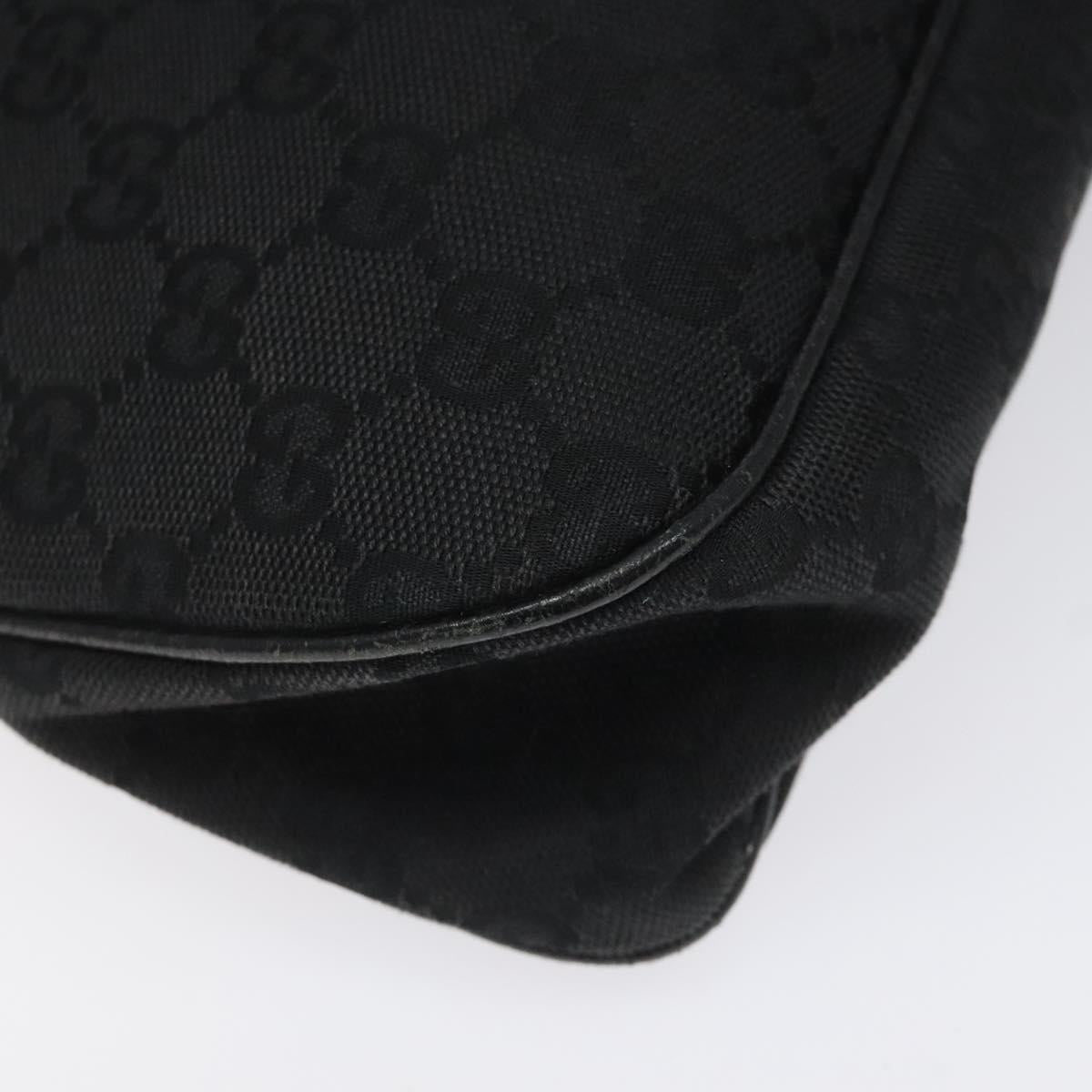 GUCCI GG Canvas Shoulder Bag Silver Black 121023 Auth nb110