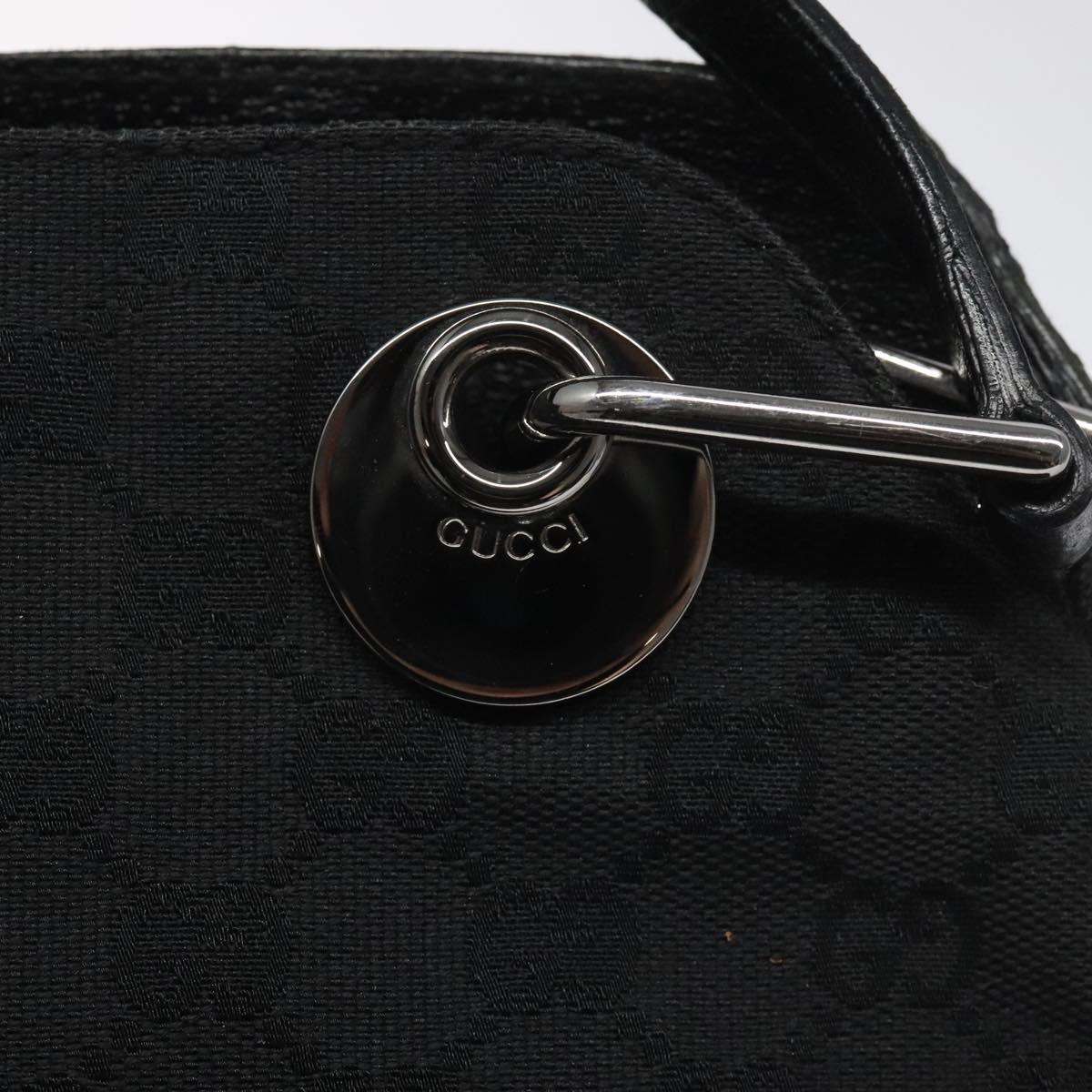 GUCCI GG Canvas Shoulder Bag Silver Black 121023 Auth nb110