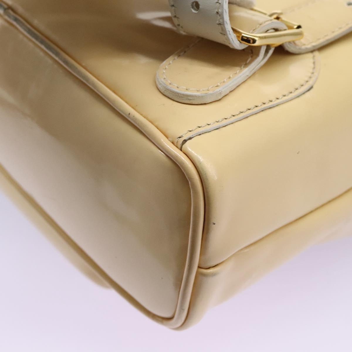 GUCCI Bamboo Backpack Patent leather Beige Gold 003 2058 0030 Auth nb115
