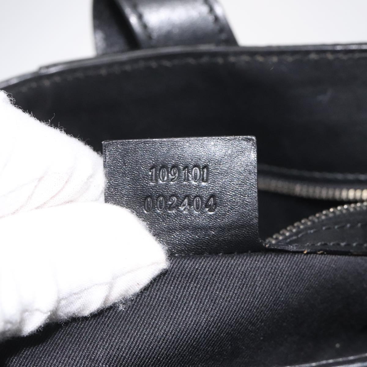 GUCCI GG Canvas Tote Bag Black Silver 109101 Auth nb119