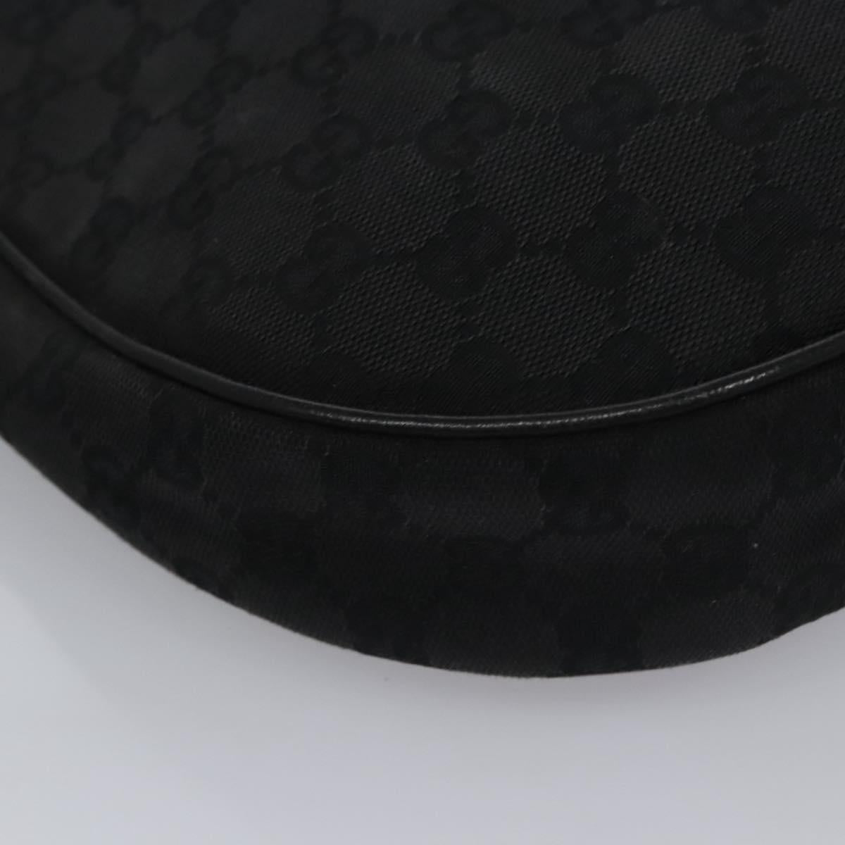 GUCCI GG Canvas Shoulder Bag Black Silver 122790 Auth nb120