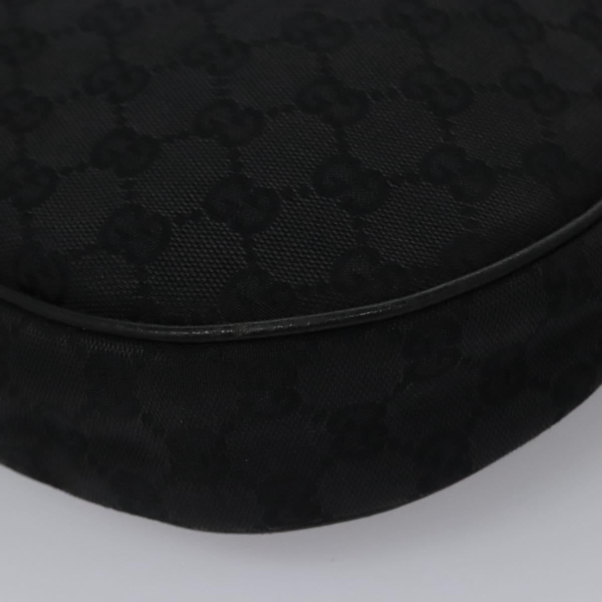 GUCCI GG Canvas Shoulder Bag Black Silver 122790 Auth nb120