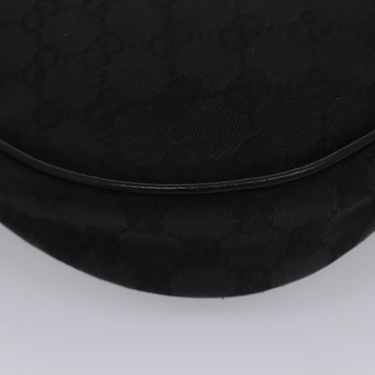 GUCCI GG Canvas Shoulder Bag Black Silver 122790 Auth nb120