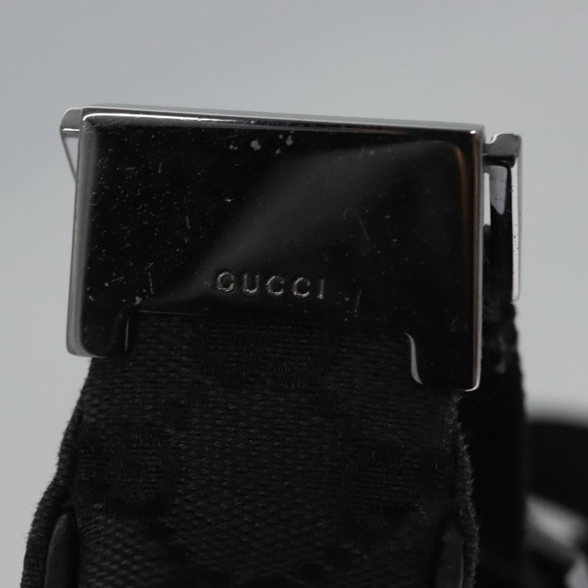 GUCCI GG Canvas Shoulder Bag Black Silver 122790 Auth nb120