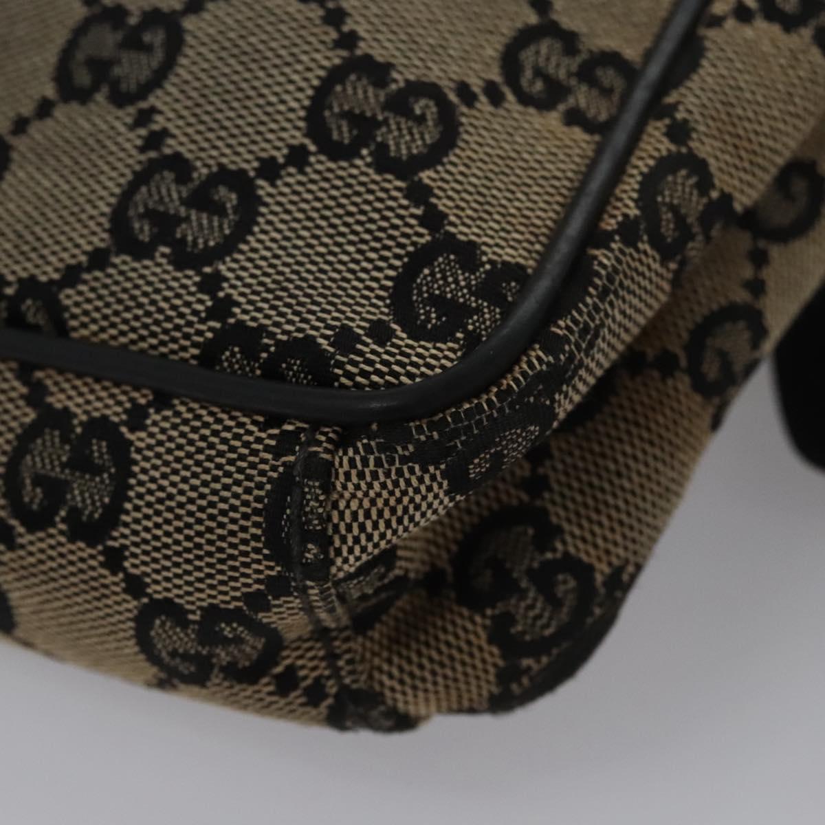 GUCCI GG Canvas Shoulder Bag Beige Black 018 1619 Auth nb171