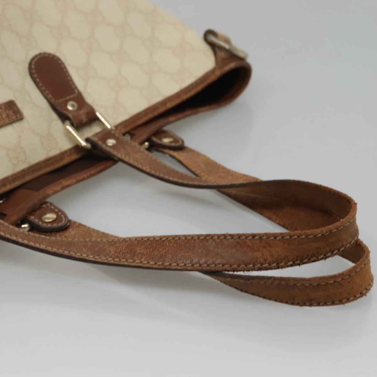 GUCCI GG Supreme Tote Bag PVC Leather White 189896 Auth nb175
