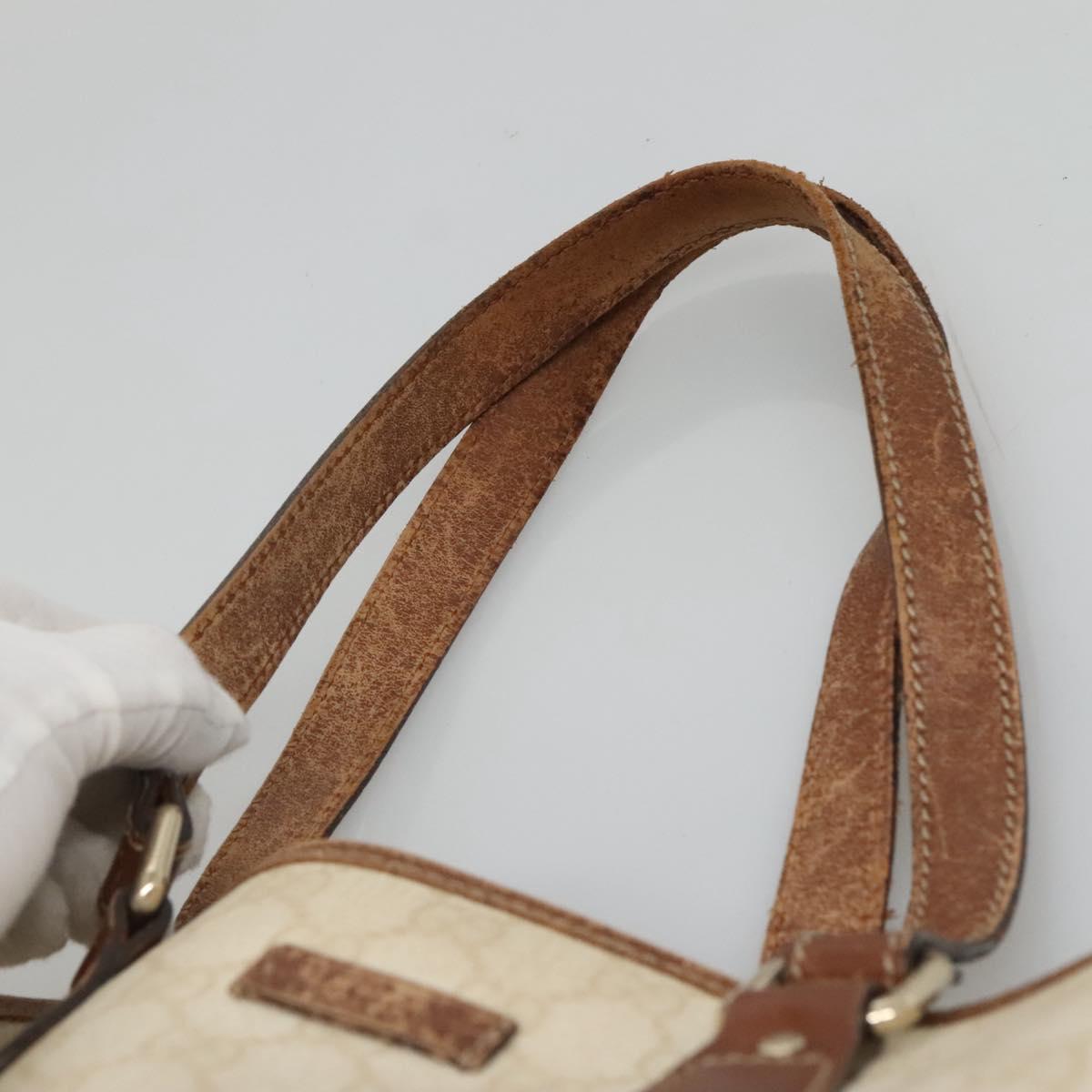 GUCCI GG Supreme Tote Bag PVC Leather White 189896 Auth nb175