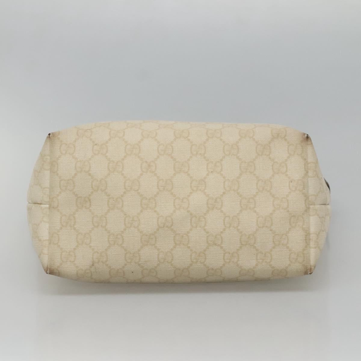 GUCCI GG Supreme Tote Bag PVC Leather White 189896 Auth nb175