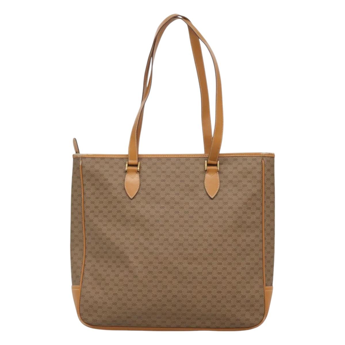 GUCCI Micro GG Supreme Tote Bag PVC Brown 002 39 0149 Auth nb176