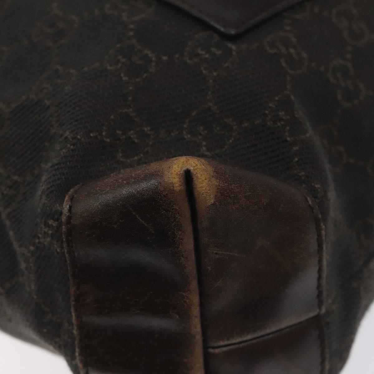 GUCCI GG Canvas Tote Bag Dark Brown 28893 Auth nb195