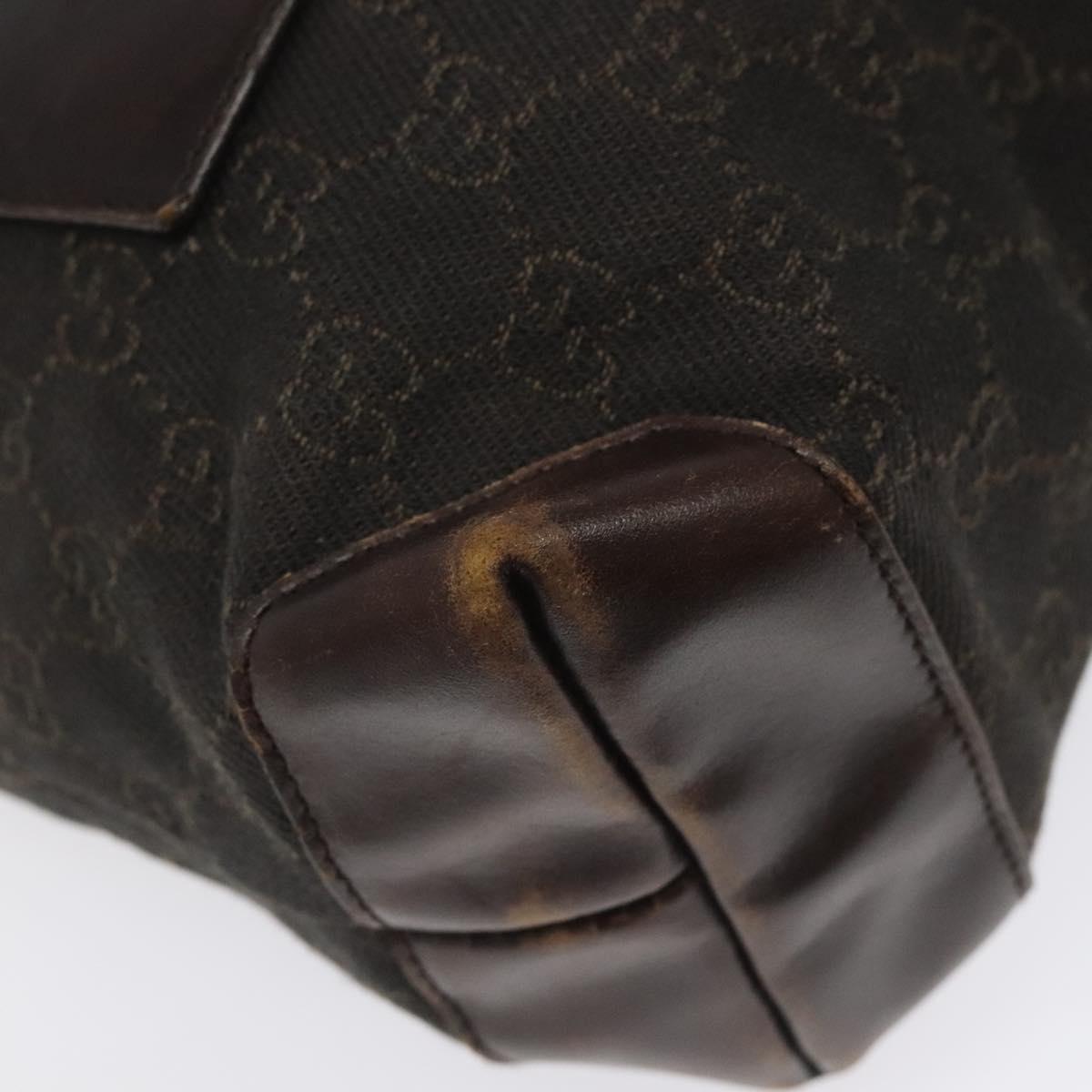 GUCCI GG Canvas Tote Bag Dark Brown 28893 Auth nb195