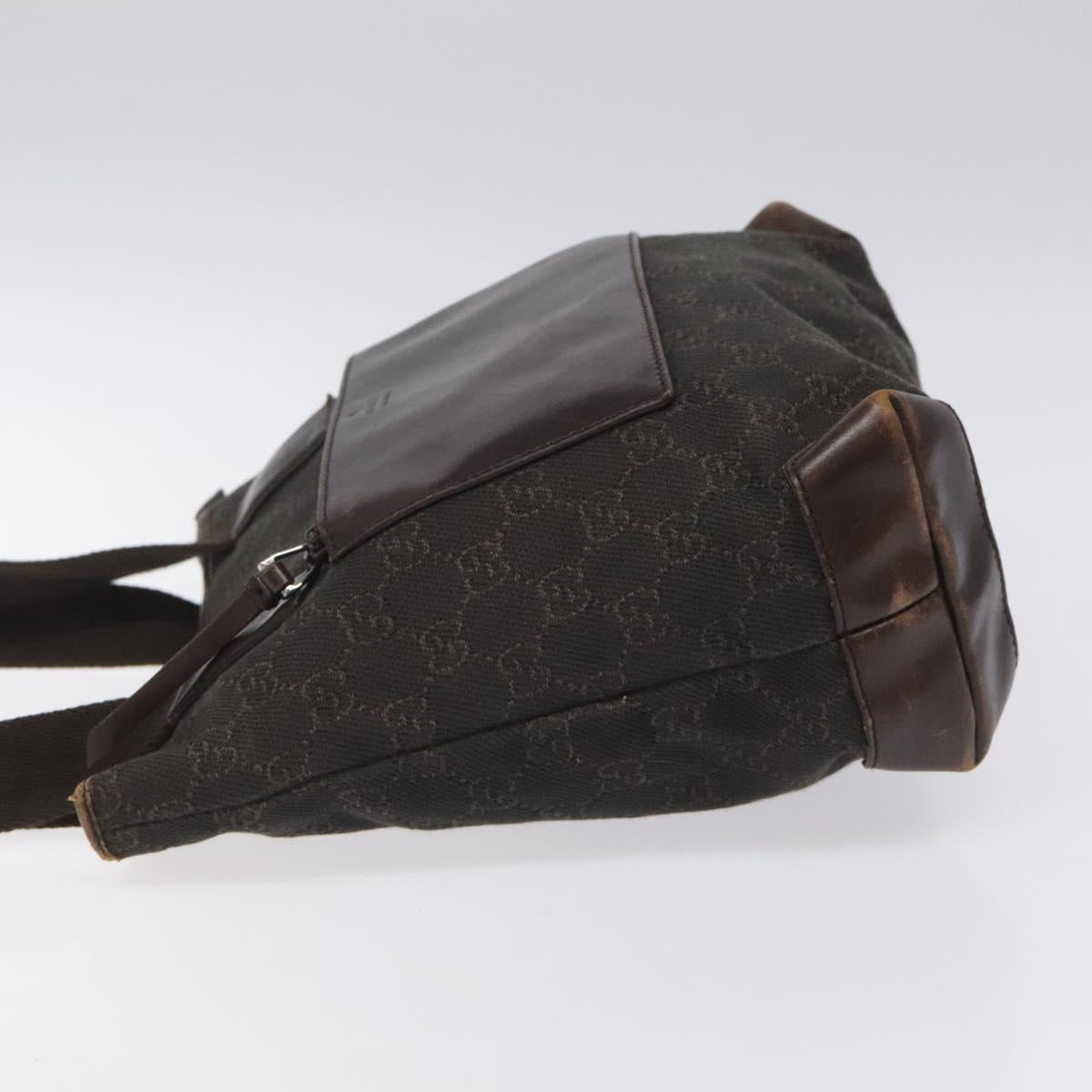 GUCCI GG Canvas Tote Bag Dark Brown 28893 Auth nb195