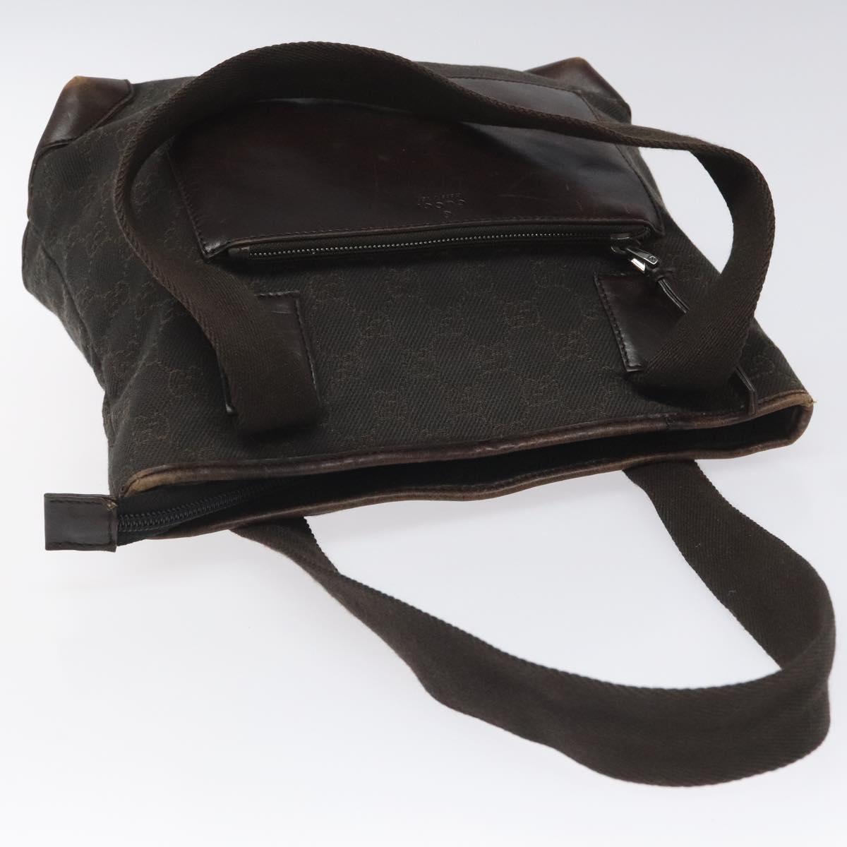 GUCCI GG Canvas Tote Bag Dark Brown 28893 Auth nb195