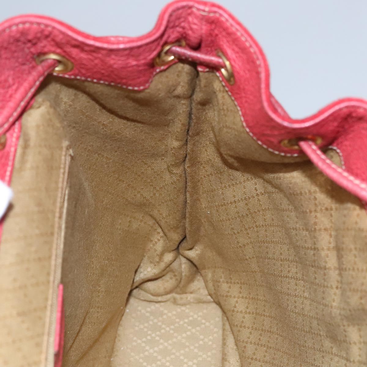GUCCI Bamboo Backpack Suede Leather Red Gold 003 2058 0016 Auth nb202