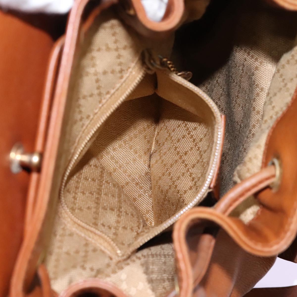 GUCCI Bamboo Backpack Leather Brown Gold 003 1705 0030 Auth nb204