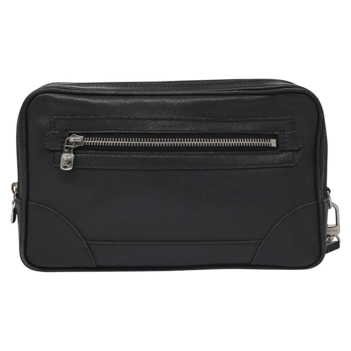LOUIS VUITTON Taiga Pavel Clutch Bag Ardoise M32902 LV Auth nb211