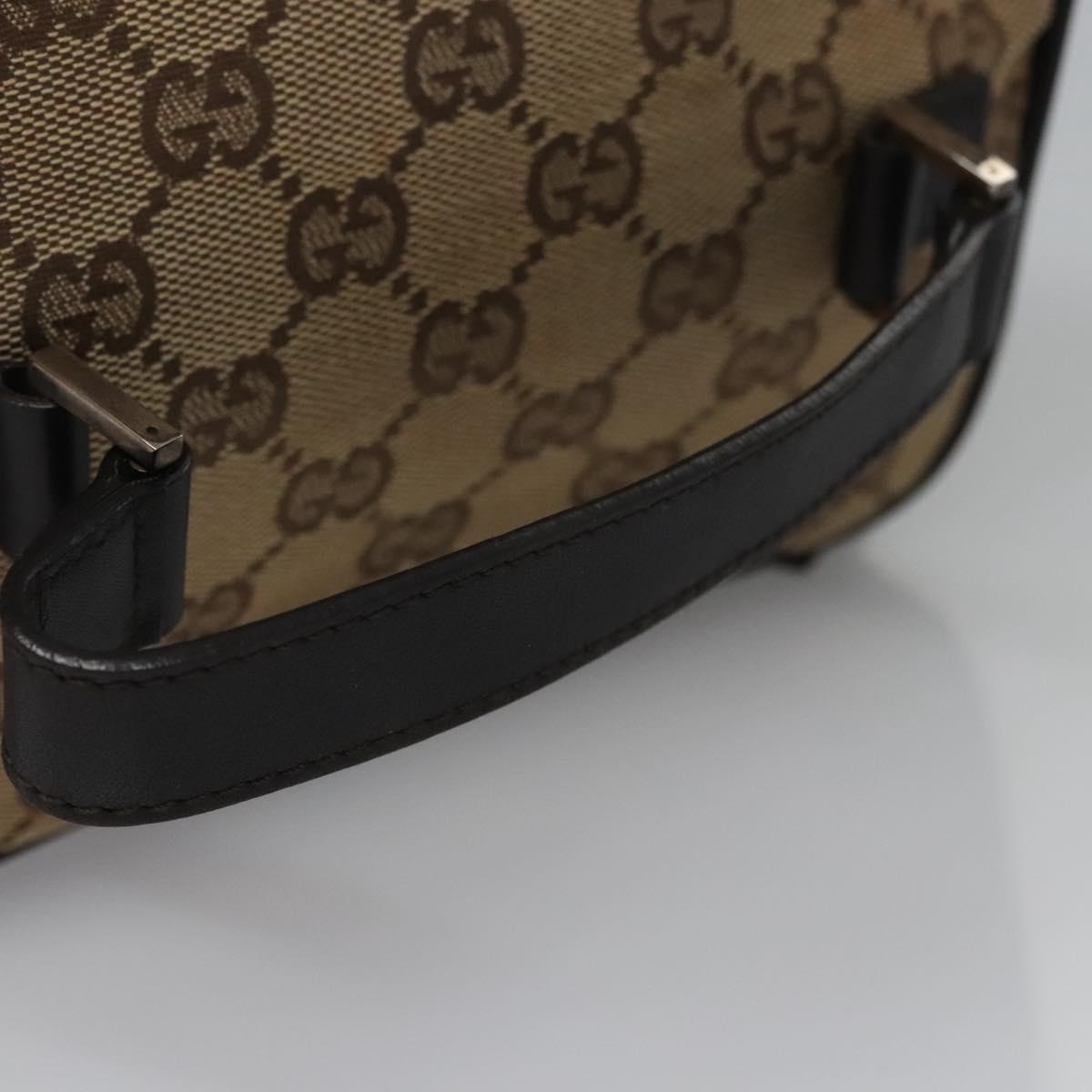 GUCCI GG Canvas Vanity Pouch Beige Silver 039 1093 Auth nb214