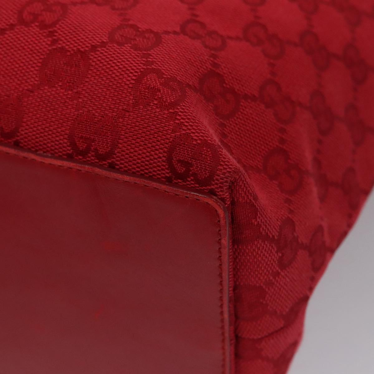GUCCI GG Canvas Tote Bag Red gold 002 1098 Auth nb221